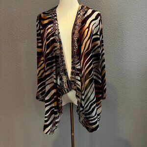 Chico's Zebra Print Cardigan - Brown, Black, White Lg / Chicos 2